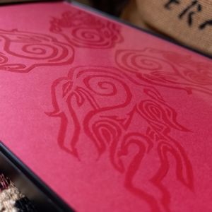 1/1 fuego 🔥  flame hand carved print 5x7"